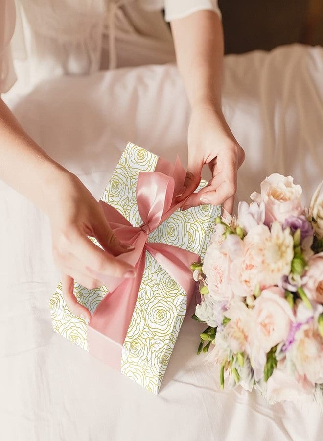 Boerni Rose Wrapping Paper On White Gift Wrapping Paper 4 Sheets Folded Flat 20x30 Inches Per Sheet, Flower Gift Wrap for Wedding, Birthday, Bridal Showers,Mother's Day, Valentine's Day Holiday Christening and More Occasion - Image 5